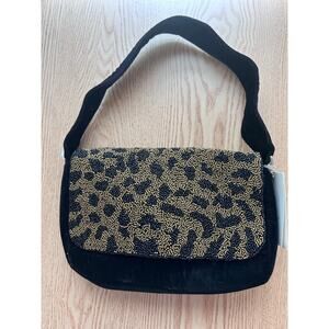 New Women’s A New Day Velvet Beaded Handbag 👜 Purse 👛 Snap Closure 12”x7.5”